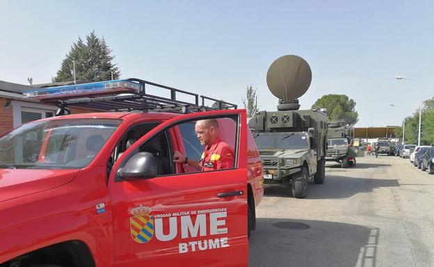 Despliegue de efectivos de la UME León.