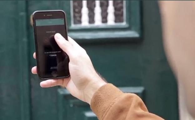 La aplicación para abrir la puerta./Homeit