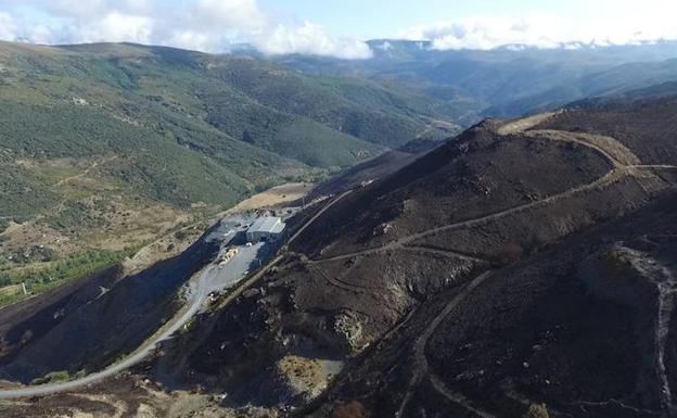 Zona afectada por el incendio de La Cabrera.