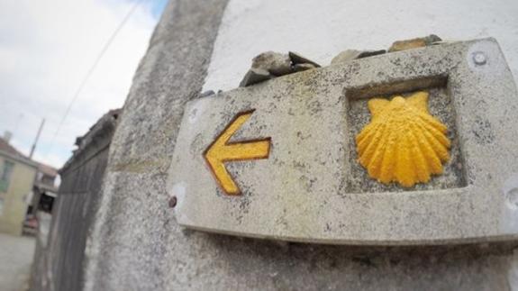Indicación del Camino de Santiago. /