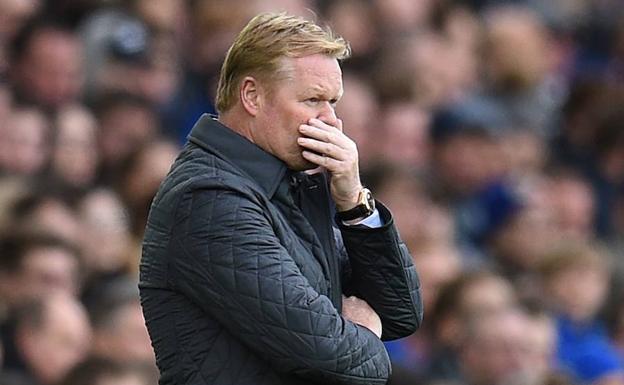 Ronald Koeman en su último partido al frente del Everton./Afp