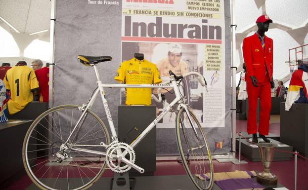 Bicicleta de Induráin presente en la exposición de Segovia./El Norte