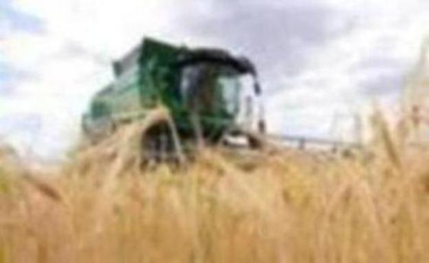 Una máquina trabaja un campo leonés./