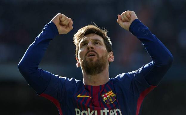 Messi celebra su gol en el último clásico. /Rodrigo Jiménez (Efe)
