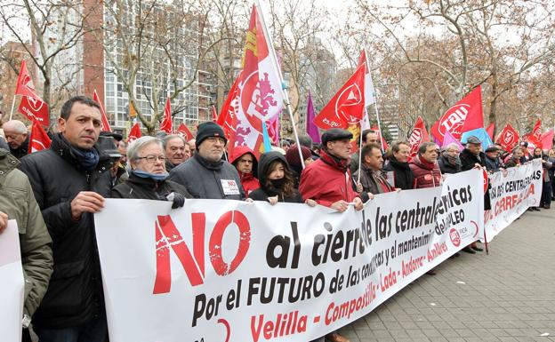 Un instante de la concentración de este miércoles./Rubén Cacho