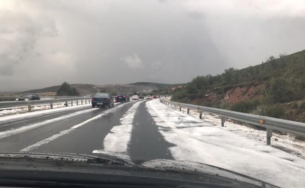 Granizada en el Huerna, en una imagen de archivo. /