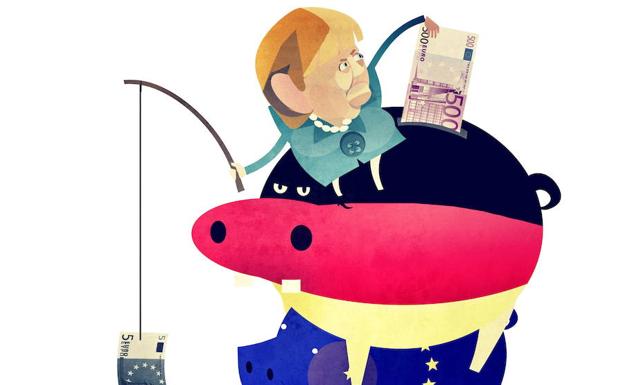 Caricatura de la canciller alemana, Angela Merkel./Javier Muñoz (Efe)