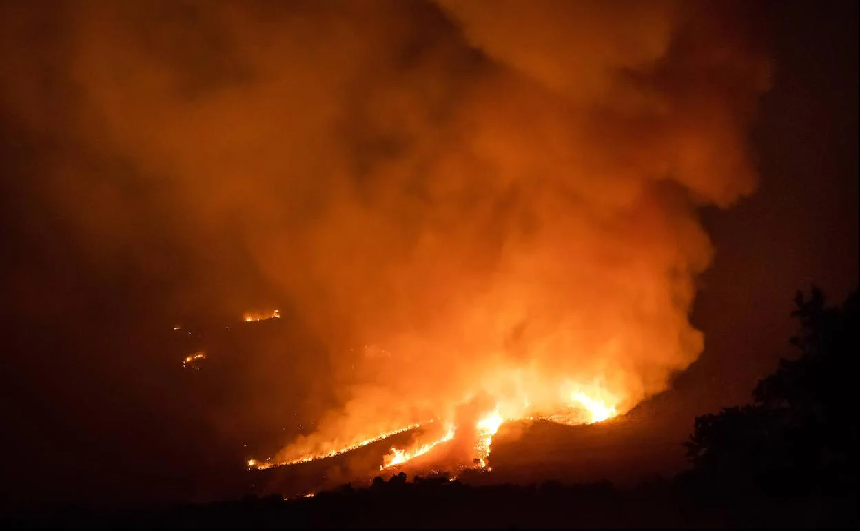 Uno de los incendios activos en Castilla y León. /ICAL