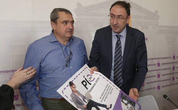 El presidente de la Cámara de Comercio de Palencia, Conrado Merino y el alcalde de Palencia, Alfonso Polanco, el pasado mes de febrero.