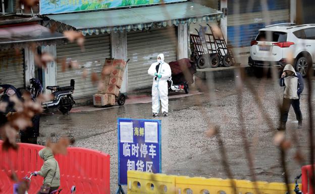 Mercado de Wuhan, epicentro del contagio./Reuters