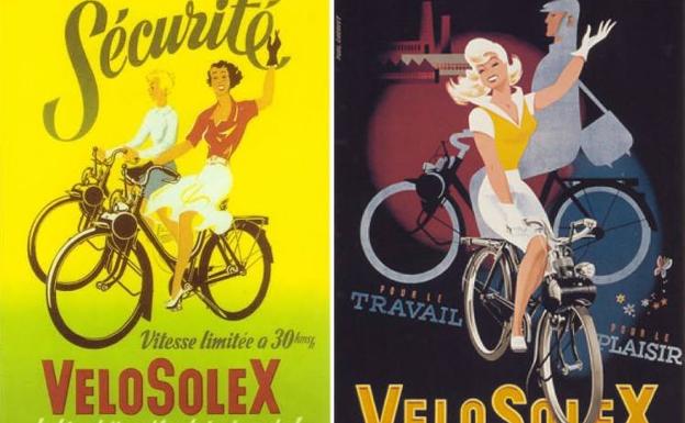 Cabalgando con Brigitte Bardot en un VéloSolex 1 Para trabajar y jugar, la VéloSolex se promocionó como la bicicleta que rodaba sola