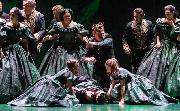 Escena de la producción de 'Nabucco' que el Teatro Real acogerá 151 años después de su estreno en el coliseo. /R.C.