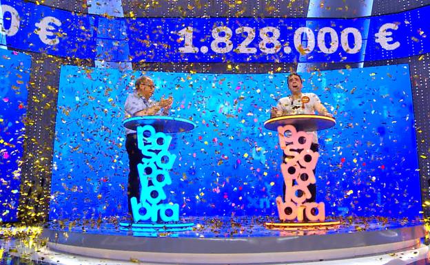 Pablo Díaz en el momento de proclamarse ganador en 'Pasapalabra' /R.C