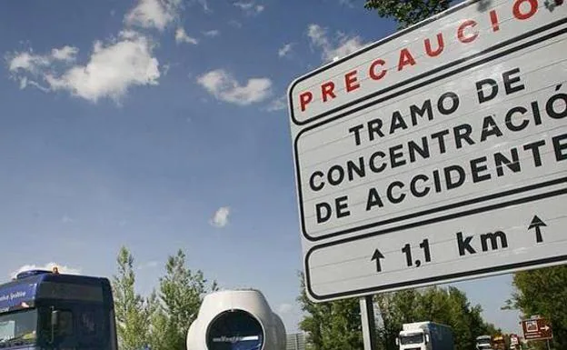 Tramo de concentración de accidentes en la provincia./