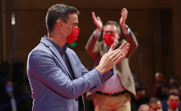 Pedro Sánchez, este sábado, en la presentación de Juan Espadas como candidato del PSOE a la Junta de Andalucía./EP