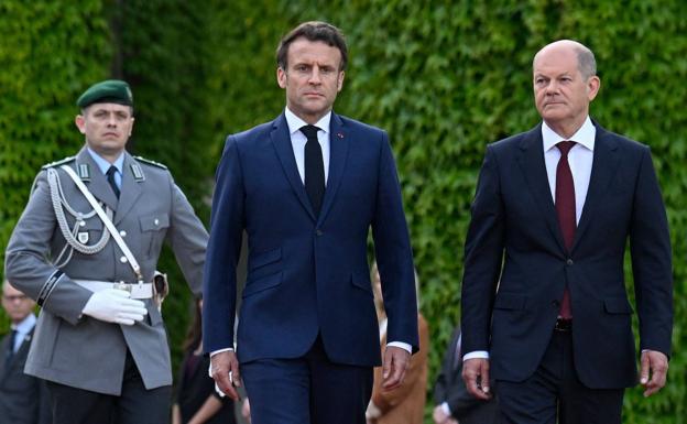 Bundeskanzler Olaf Scholz und der französische Präsident Emmanuel Macron. /afp